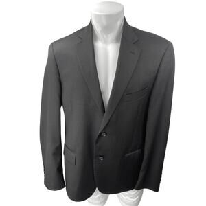 Nordstorm 100% Wool Men's Black Long Sleeve Button Blazer Sports Coat Jacket 44R